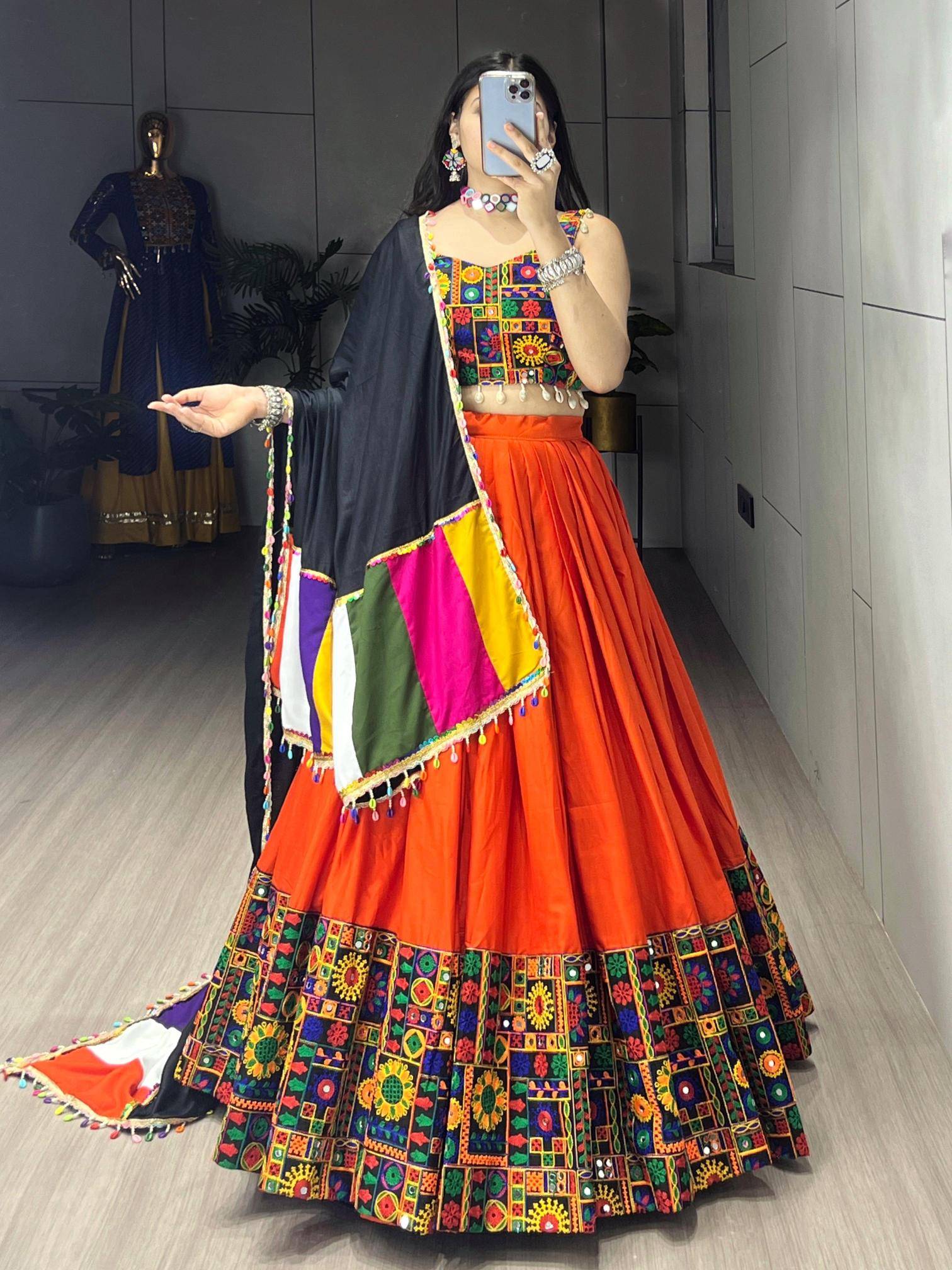 GRTN 8046 ORG Rayon Fancy Lehenga Choli Wholesalers in Delhi